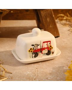 RURAL FARM CERAMIC BUTTER DISH