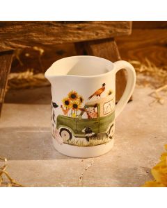 RURAL FARM DOLOMITE LANDY AND TRACTOR FULL WRAP DECORATIVE JUG