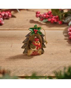 ROBIN RESIN HANGER WITH MERRY CHRISTMAS WORDING