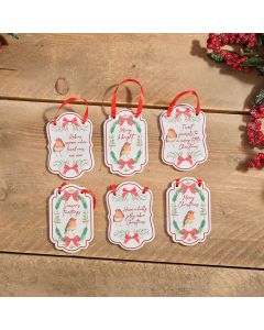 ROBIN SHAPED CERAMIC HANGER WITH RAISED 3D DETAIL 6 ASST STAND 36