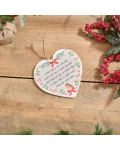 ROBIN THINK OF YOU CERAMIC HEART HANGER WITH RAISED 3D DETAIL
