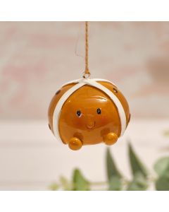 FARMHOUSE BUNNY HANDCRAFTED HENRY THE HOT CROSS BUN POLYRESIN HANGER