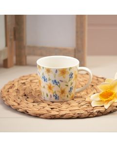 DAFFODIL & HYACINTH REPEAT MUG CREAM STONEWARE+