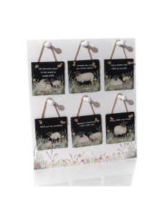 SHEEP 6 ASSTD SLATE HANGER WITH STAND 24