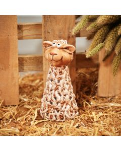SHEEP ORNAMENT TEXTURED CREAM CERAMIC+