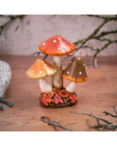 TOADSTOOL TALES RESIN CLUSTER OF 3 MUSHROOMS ORNAMENT