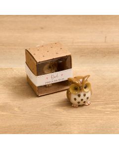 TINY WORLD OWL RESIN KEEPSAKE ORNAMENT WITH GIFT BOX **