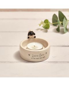TINY WORLD BOXED LOVE EWE BLACK FACE SHEEP 3D CERAMIC TEALIGHT HOLDER