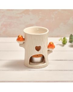 TINY WORLD BOXED ROBIN TREE SHAPED CERAMIC WAX MELT BURNER