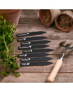 SLATE GARDEN HERB MARKER 8 ASSTD 32/POT WITH ILLUSTRATION
