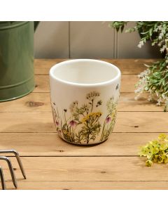 WILDFLOWER FULL WRAP CERAMIC PLANTER