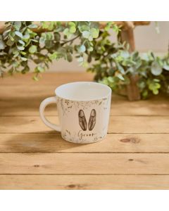 WEDDING GROOM SHOES STONEWARE MUG
