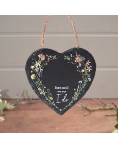 WEDDING SLATE DAYS UNTIL WE SAY I DO HEART HANGER