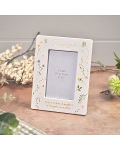 ENGAGED CERAMIC PHOTO FRAME WITH 3D ELEMENTS
