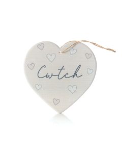 WELSH CERAMIC CWTCH HEART HANGER
