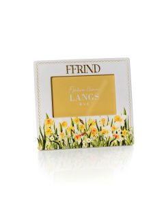 WELSH DAFFODIL CERAMIC 3D RAISED DETAIL WITH GOLD FFRIND PHOTO FRAME