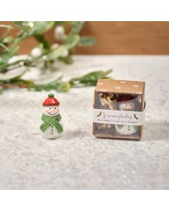 CHRISTMAS TINY WORLD RESIN SNOWMAN KEEPSAKE ORNAMENT WITH GIFT BOX **