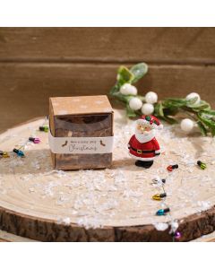 CHRISTMAS TINY WORLD RESIN FATHER CHRISTMAS KEEPSAKE ORNAMENT WITH GIFT BOX **