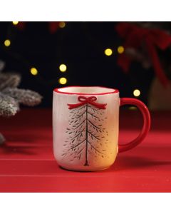 MERRY LITTLE BOWS DEBOSSED CERAMIC MUG