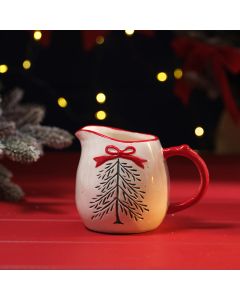 MERRY LITTLE BOWS DEBOSSED CERAMIC MILK JUG