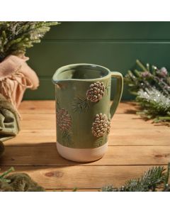 EVERGREEN CHRISTMAS STONEWARE DECORATIVE JUG