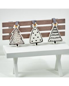 BLACK & WHITE TREE HANGERS 2 ASSTD+++