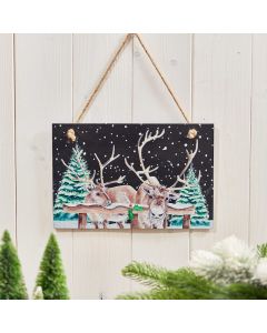 XMAS REINDEER PLAQUE SLATE