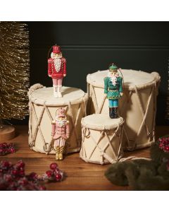 XMAS NUTCRACKER SOLDIER HANGER 3 ASSTD RESIN