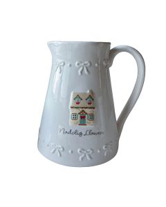 WELSH HOLLY COTTAGE STONEWARE EMBOSSED DECORATIVE JUG