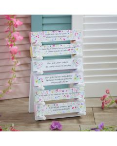 PRETTY FLORAL WOOD TABLETOP BLOCK 6 ASSTD STAND 36