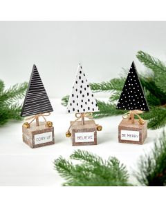 XMAS TREE BLOCK BLACK & WHITE 3 ASSTD