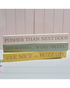 COTTAGE GARDEN 3 ASSTD WOODEN ENGRAVED LONG PLAQUE