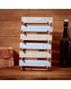 MENS TABLETOP BLOCK 6 ASSTD 36/STAND GREY OR BLUE WOOD WITH QUOTE