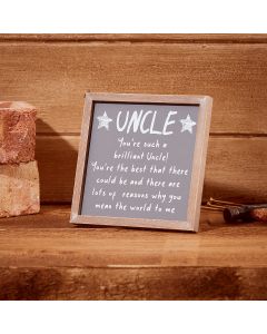 BRILLIANT UNCLE FRAMED WOODEN EASEL PLAQUE+