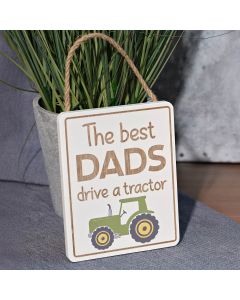 DAD WOODEN ENGRAVED CHUNKY TRACTOR PLAQUE