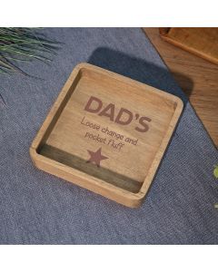 FUN DAD DAD'S LOOSE CHANGE AND POCKET FLUFF WOOD MAN TRAY