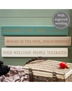 DOG WALL SIGN 3 ASSTD CHUNKY ENGRAVED WOOD WITH QUOTE