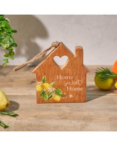 CITRUS AND CHEERS MANGO WOOD HOUSE SHAPED HOME SWEET HOME HANGER