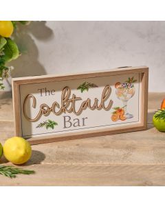 CITRUS AND CHEERS THE COCKTAIL BAR WOOD FRAMED PLAQUE