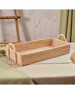 FLOURISH AND FOLIAGE RATTAN RECTANGLE TRAY