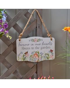 GARDEN BIRDS FOREVER IN OUR HEARTS CHUNKY WOODEN PLAQUE