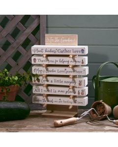 GARDEN TABLETOP BLOCK 6 ASSTD 36/STAND WHITE WOOD