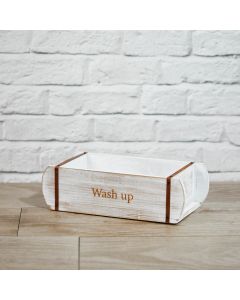 WASH UP KITCHEN BRICK MOULD NATURAL FIR WOOD WITH WHITE WASH+