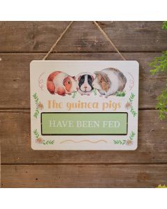 GUINEA PIGS WOOD SPINNING SIGN HAVE BEEN FED HAVE NOT BEEN FED HANGING PLAQUE