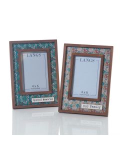 MEMORIES PHOTO FRAME 2 ASSTD DITSY FLORAL WOOD WITH 3D PANEL