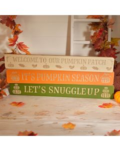 HARVEST HOME ENGRAVED WOOD LONG PLAQUE 3 ASSTD DESIGNS