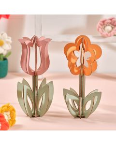 LOVE AND KINDNESS LIGHTWEIGHT WOOD FLOWER 3D FLOWER ORNAMENT 2 ASST