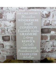 LAKE DISTRICT PLACES LONG PLAQUE GREY WOOD+++