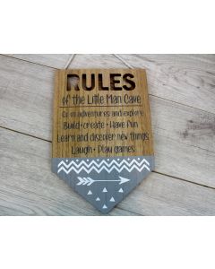LITTLE MAN CAVE PENNANT NATURAL WOOD WITH GREY BASE+++