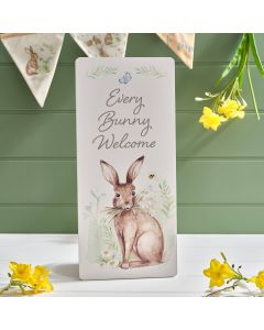 MEADOW FIELDS WOODEN EVERY BUNNY WELCOME PORCH SIGN